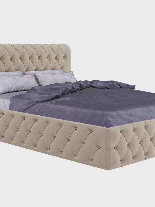 Кровать с подъёмным механизмом «Камелия» бежевая