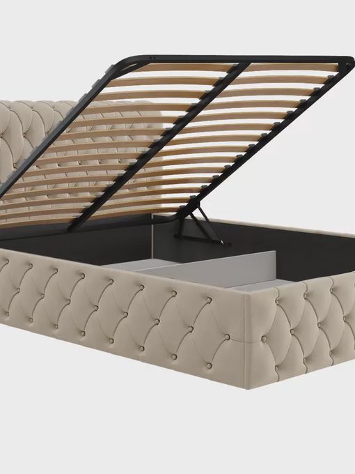 Кровать с подъёмным механизмом «Камелия» бежевая