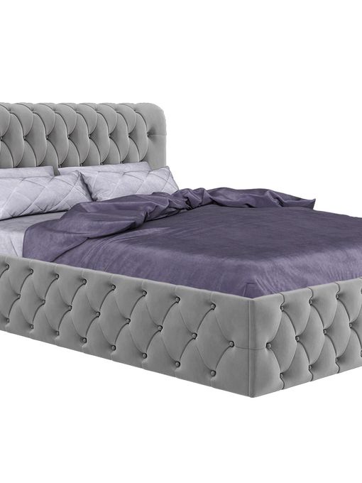 Кровать с подъёмным механизмом «Камелия» серая