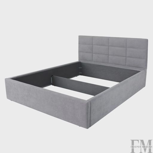 Кровать с подъемным механизмом «Классик», серая