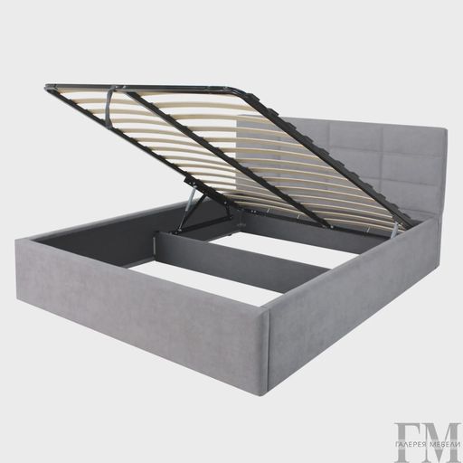 Кровать с подъемным механизмом «Классик», серая