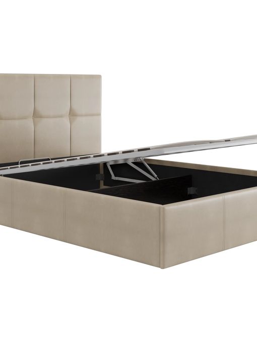 Кровать с подъёмным механизмом «Куба», экокожа, бежевая