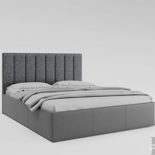 Кровать с подъёмным механизмом «Прага», серая