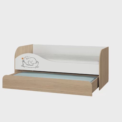 Детская выдвижная кровать «Кот 900.1» (900x1900)