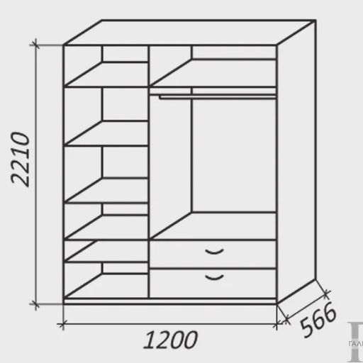 Трёхстворчатый шкаф «Н-2»